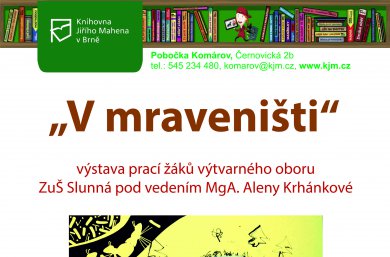 Výstava prací žáků výtvarného oboru na pobočce knihovny J. Mahena v Brně Komárově