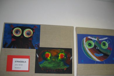 Výstava prací žáků výtvarného oboru v Knihovně Jiřího Mahena